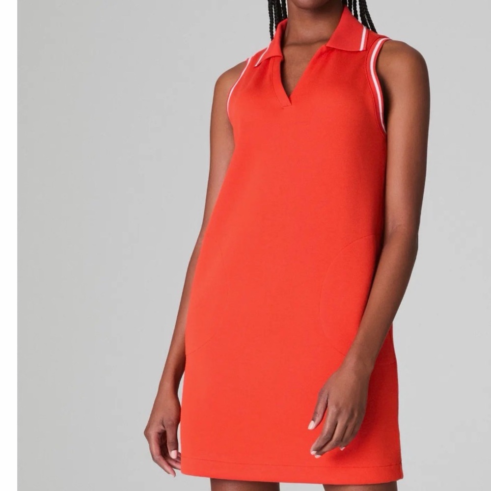 SPANX Vibrant Orange Dress with White Accents